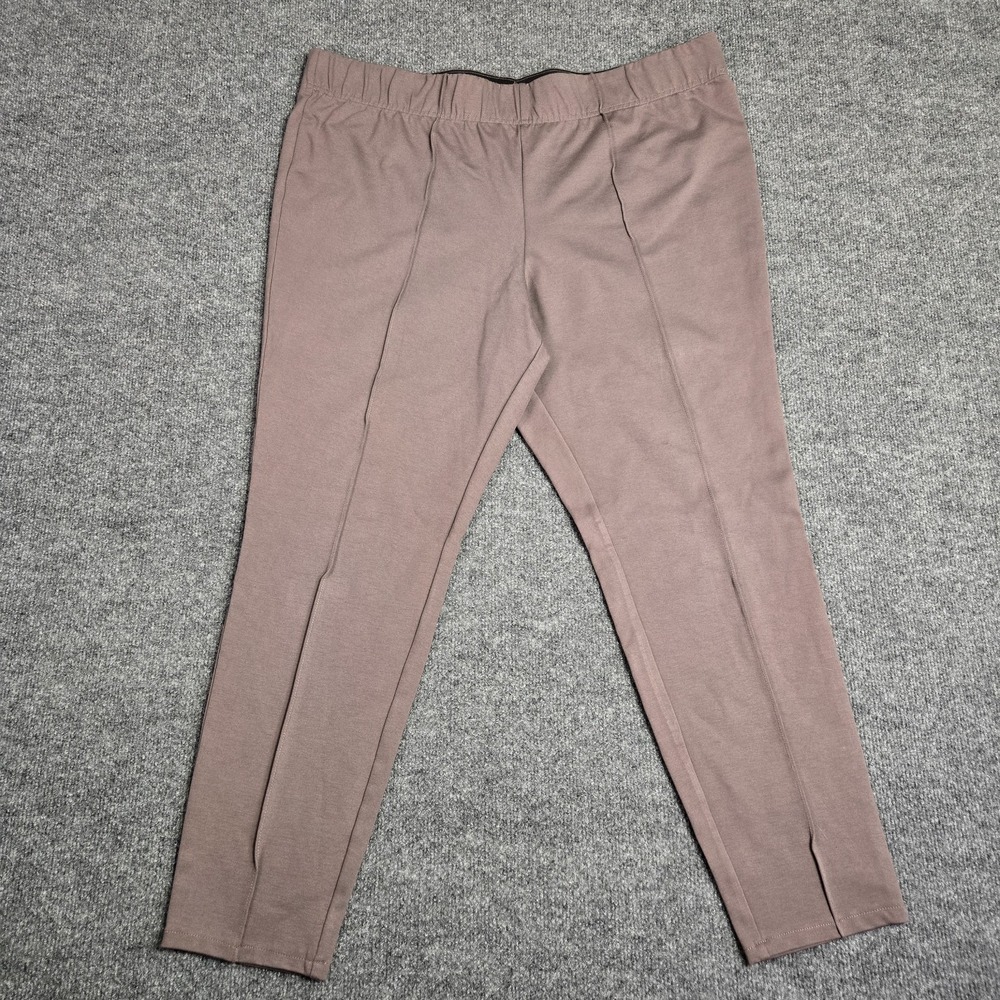 Ava & Viv Leggings Womens Plus 2X Jegging Taupe Brown Stretch Center Seam Pant
